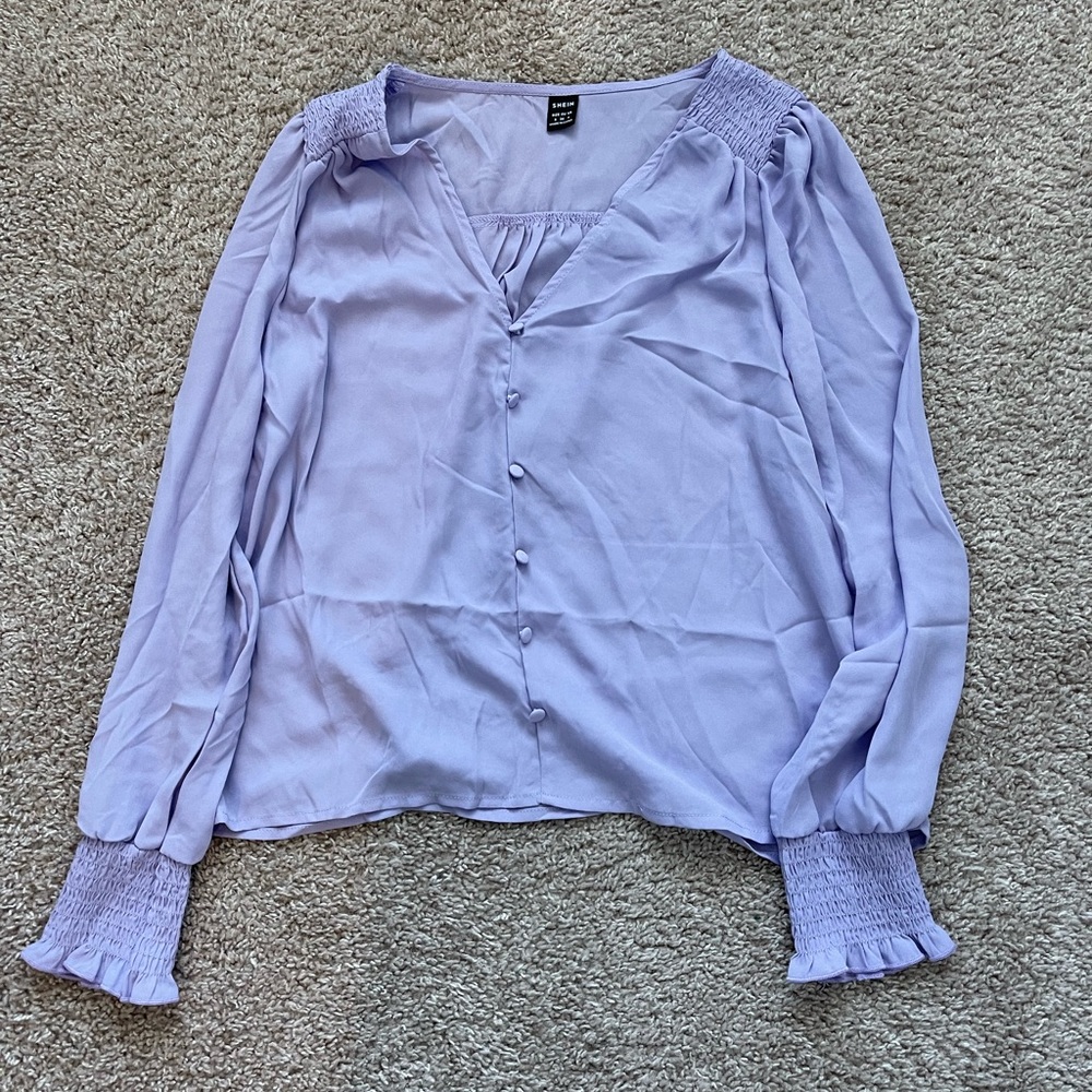 Purple long sleeve blouse